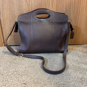 Vintage Coach Leather Zip Top Shopper Bag 9995
